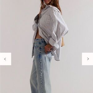 Free People We The Free Deep Trance Dropped Boyfriend Light Blue Jeans Sz 25